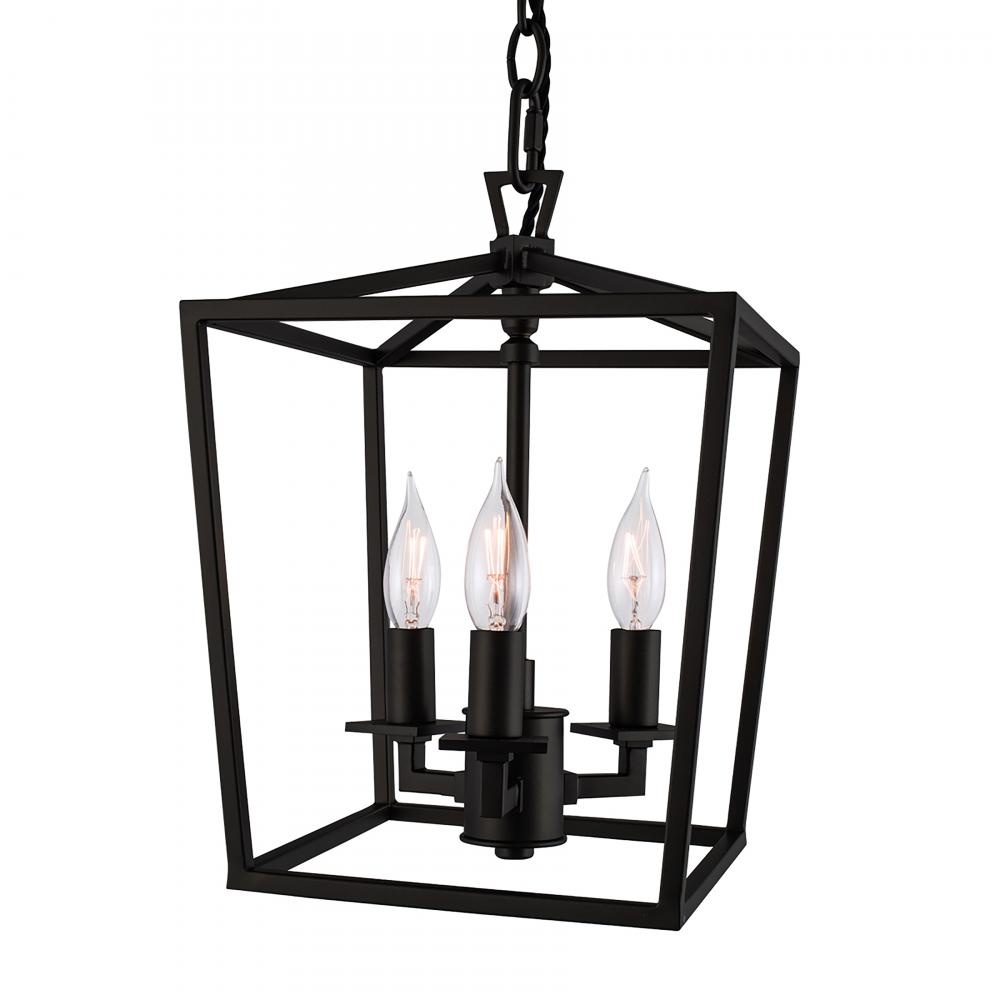 Cage 8.5'' Wide 3-Light Pendant - Matte Black