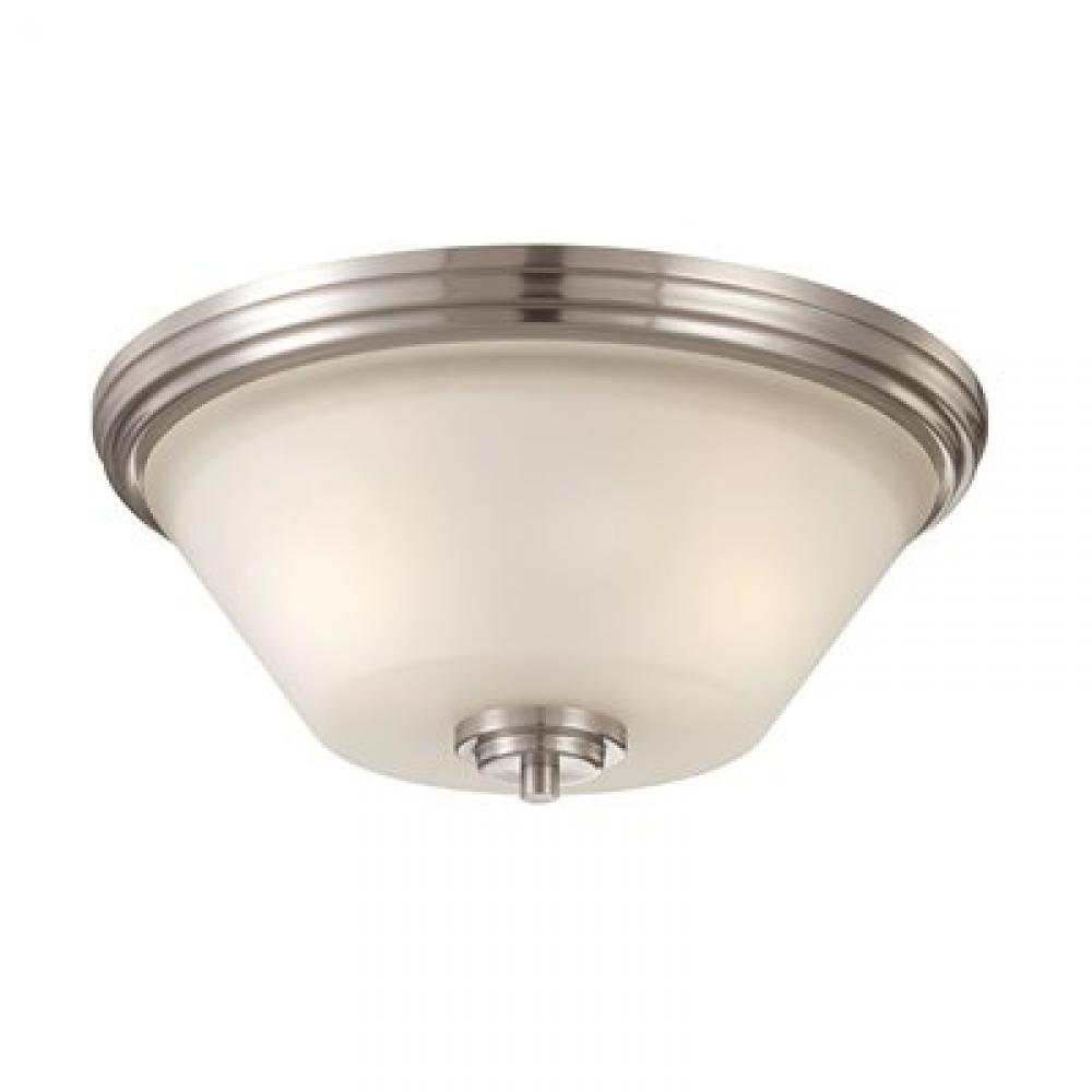 Thomas - Pittman 14'' Wide 2-Light Flush Mount - Brushed Nickel