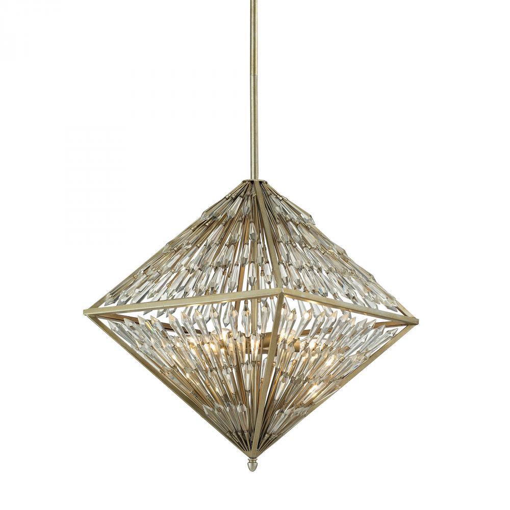 Viva Natura 6 Light Chandelier In Aged Silver