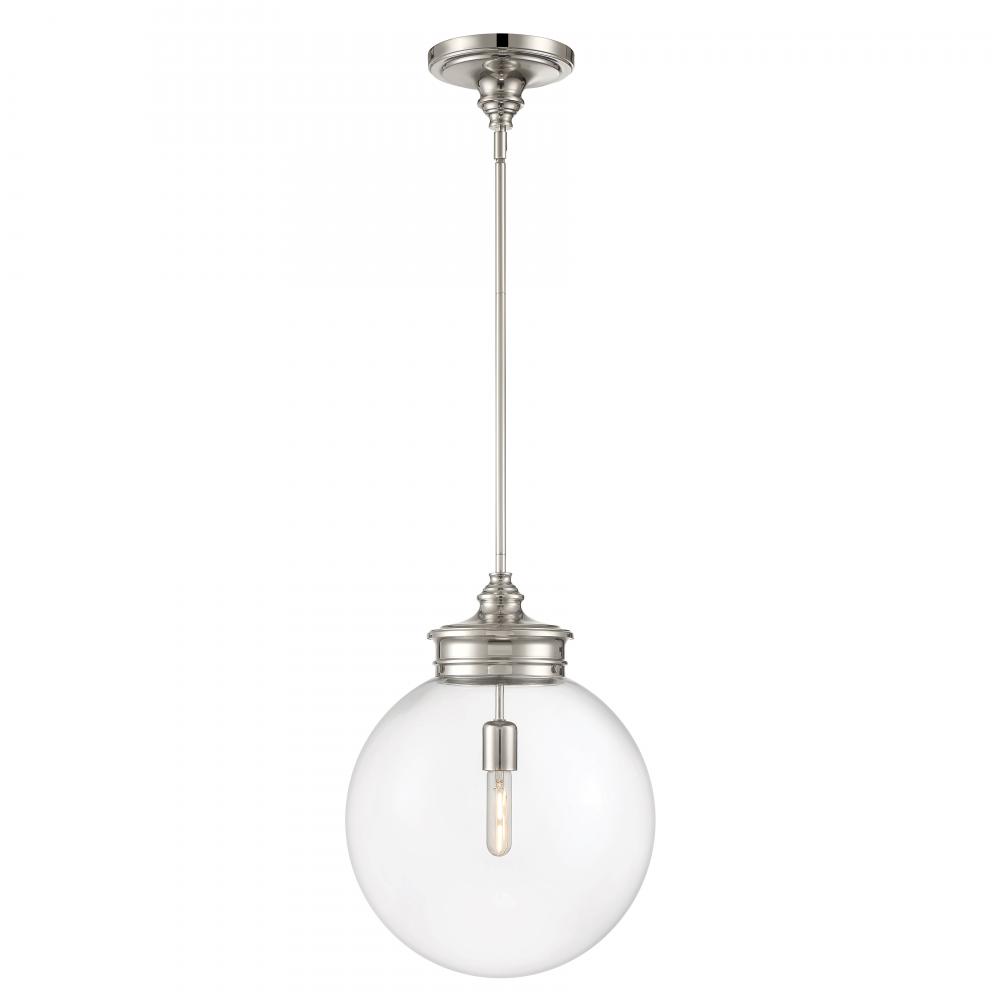 Emma 14'' Wide 1-Light Pendant - Polished Nickel