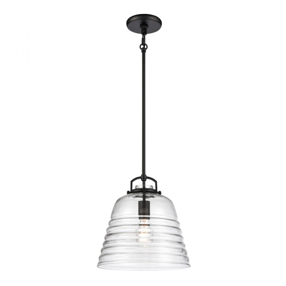 Current 12'' Wide 1-Light Pendant - Matte Black