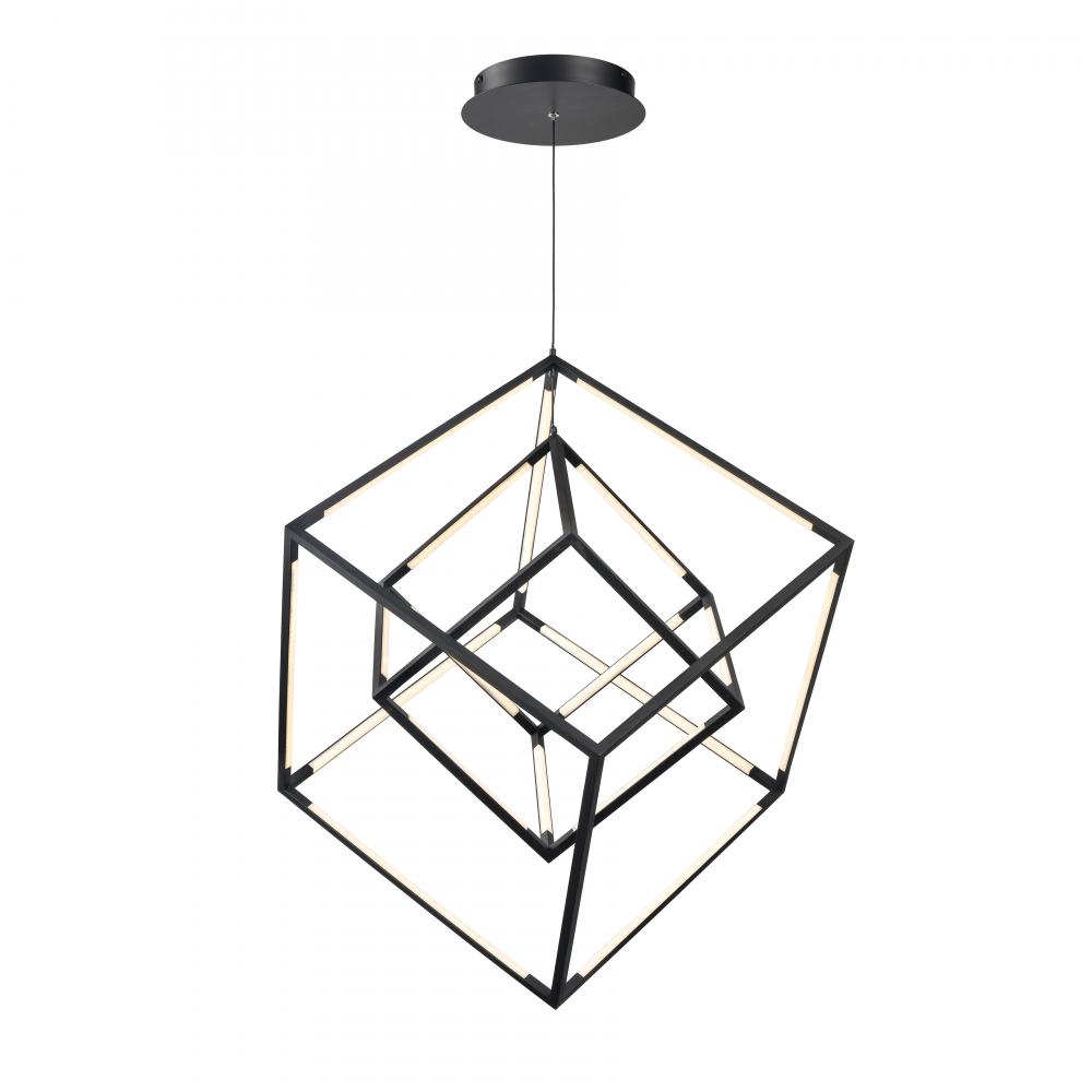 Cube Squared 17.75'' Wide LED Pendant - Matte Black