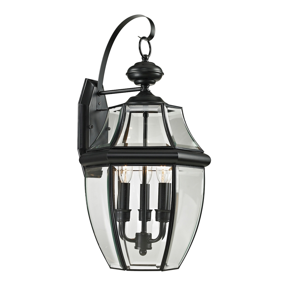 Thomas - Ashford 23'' High 3-Light Outdoor Sconce - Black