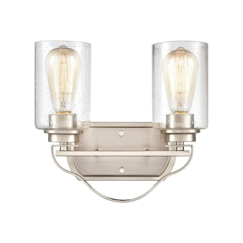 Thomas - Market Square 12'' Wide 2-Light Vanity Light - Brushed Nickel