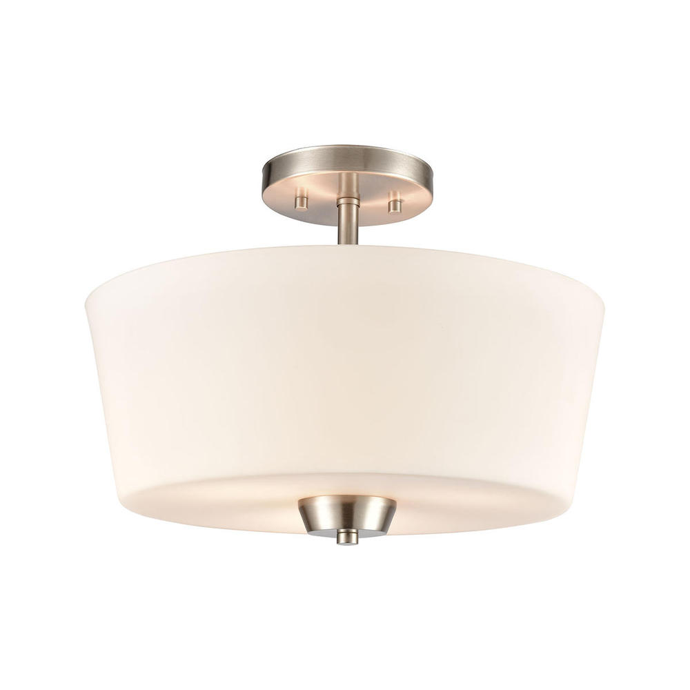 Thomas - Winslow 15'' Wide 3-Light Semi Flush Mount - Brushed Nickel