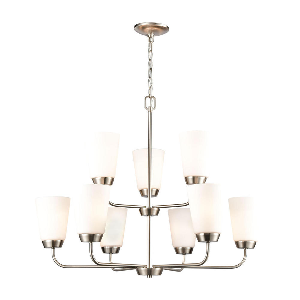 Thomas - Winslow 30'' Wide 9-Light Chandelier - Brushed Nickel