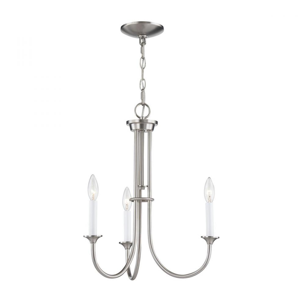 Thomas - Meadowview 18'' Wide 3-Light Chandelier - Brushed Nickel