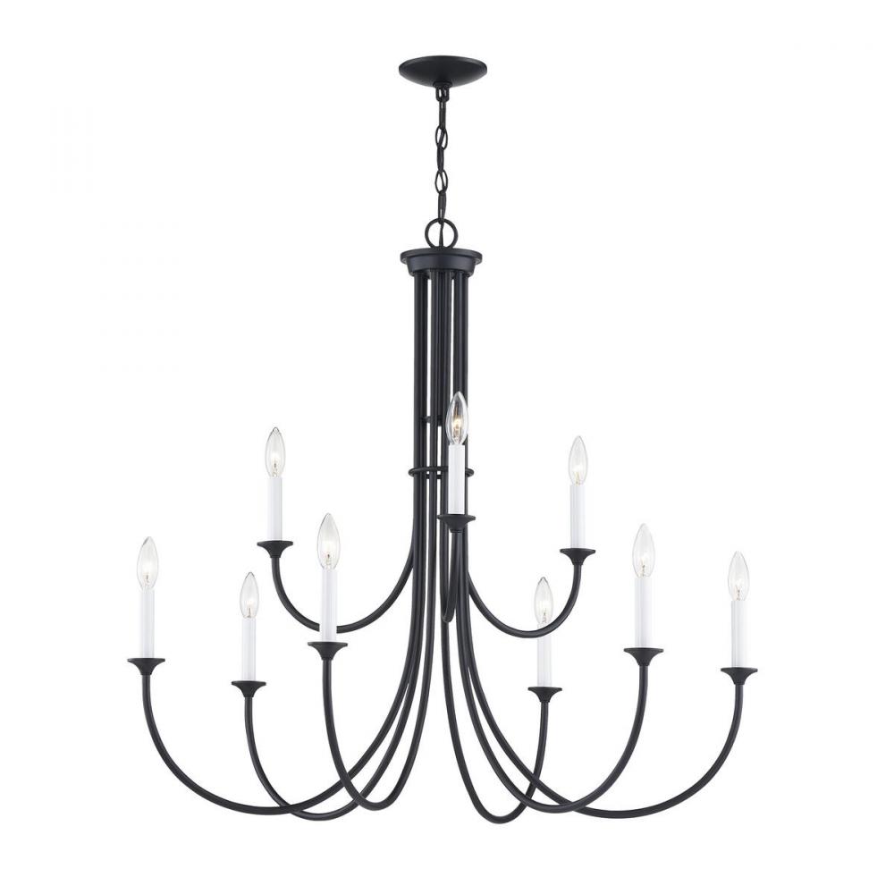 Thomas - Meadowview 36'' Wide 9-Light Chandelier - Matte Black