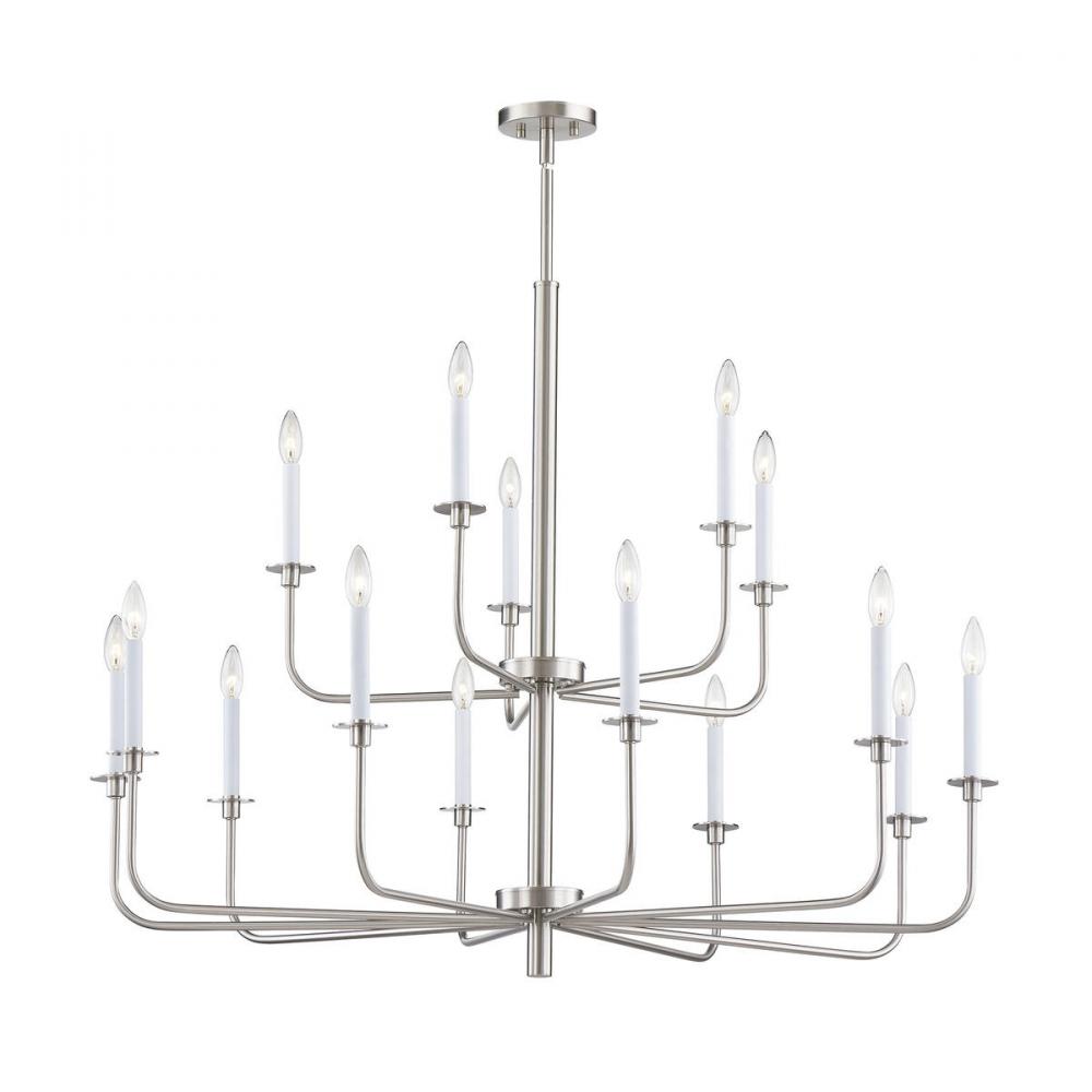 Thomas - Lexington Green 46'' Wide 15-Light Chandelier - Brushed Nickel