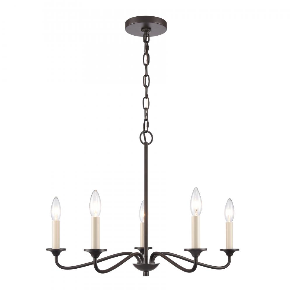 Quinn 24'' Wide 5-Light Chandelier - Old Bronze