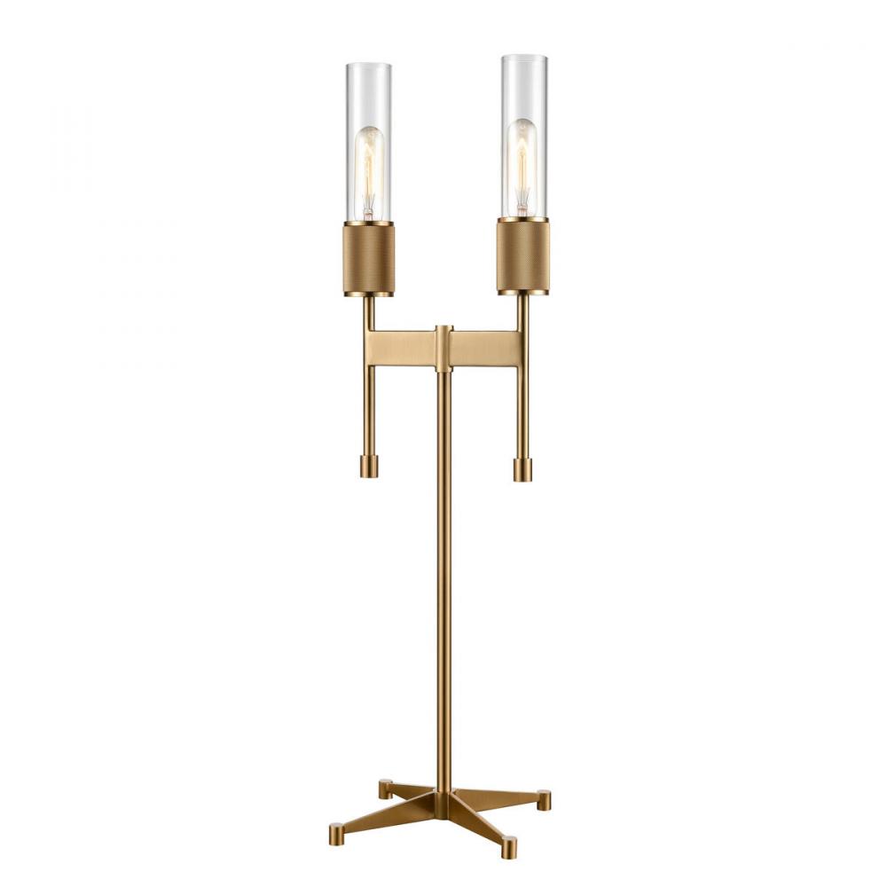 Beaconsfield 32'' High 2-Light Desk Lamp - Aged Brass