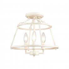 ELK Home EC89683/3 - Joanie 13'' Wide 3-Light Semi Flush Mount - Antique White